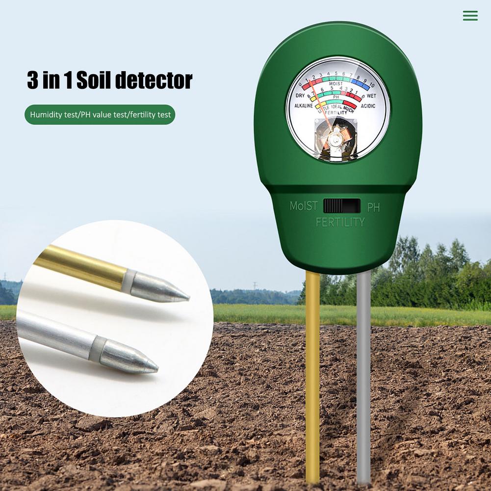 3 In 1 정원 토양 습격 비옥 PH 테스터 원예 측정기 PH 수분 빛 비옥 시험기 습식 및 건식 정원 도구